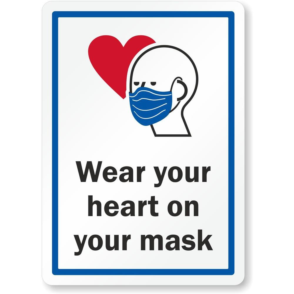 Simple Metal Sign red heart mask head sketch indoor pharmacy interior walls