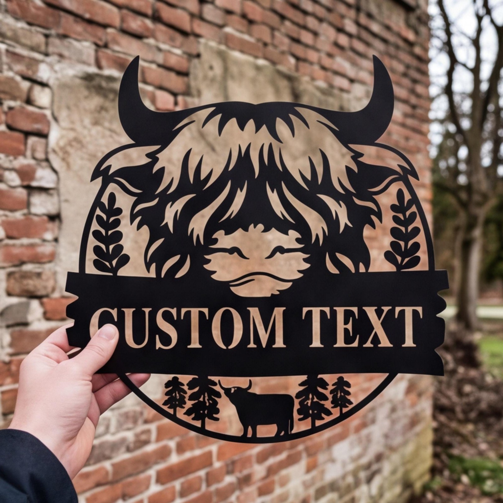 Custom Highland Cow Metal Sign, Highland Cow Metal Wall Art , Personalized Farm