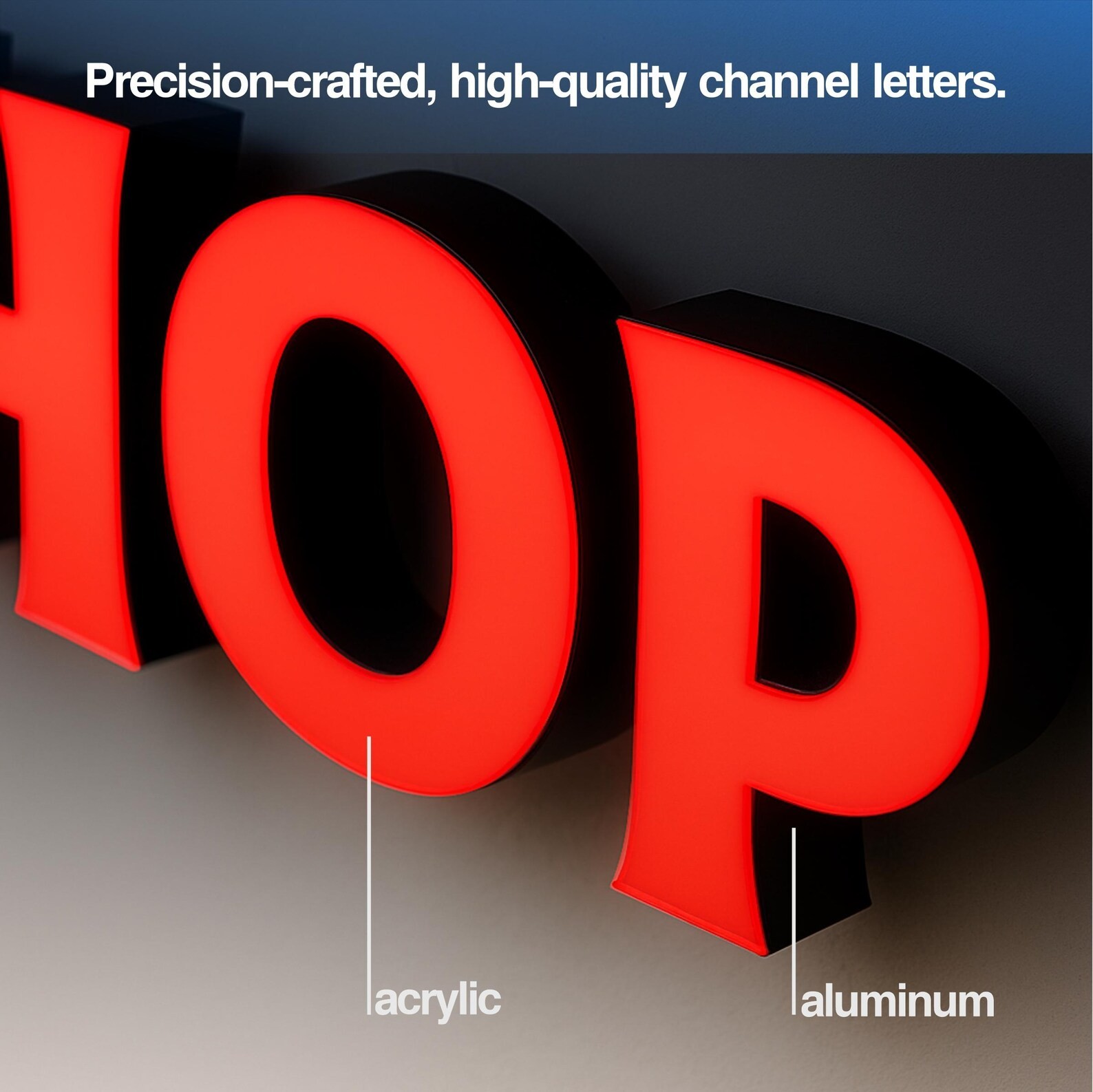 VΛ Custom LED Barbershop Storefront Sign Front or Back Lit Channel Letters
