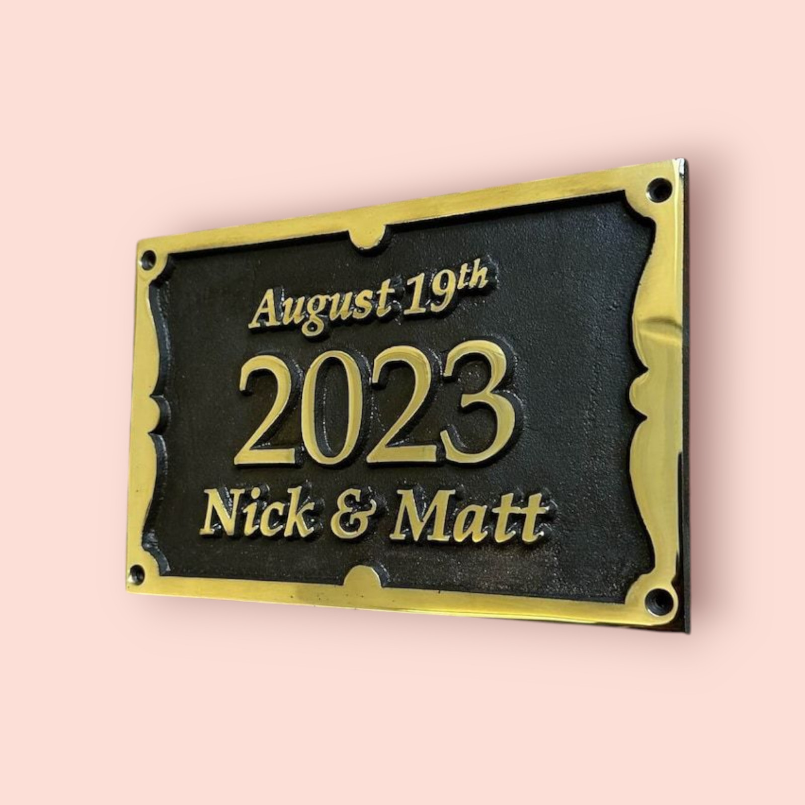 Cast Bronze Wedding Plaque Celebration – Elegant Personalized Anniversary Gift,