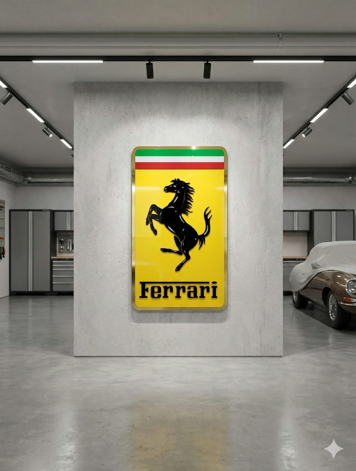 Ferrari Metal Wall Sign Decor – Ferrari Dealership Sign – 27.5 inc
