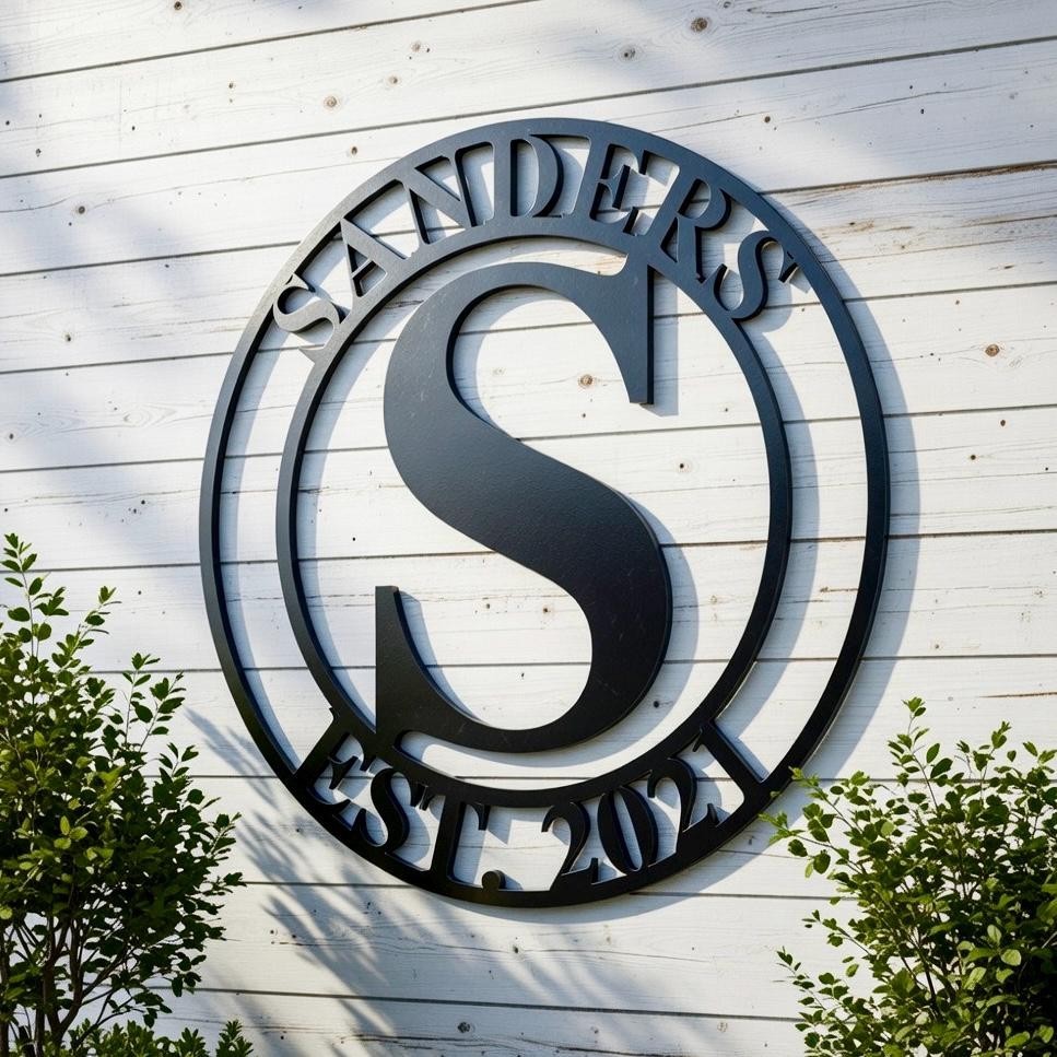 Personalized Family Name Metal Sign, Custom Wedding Anniversary Wall Decor