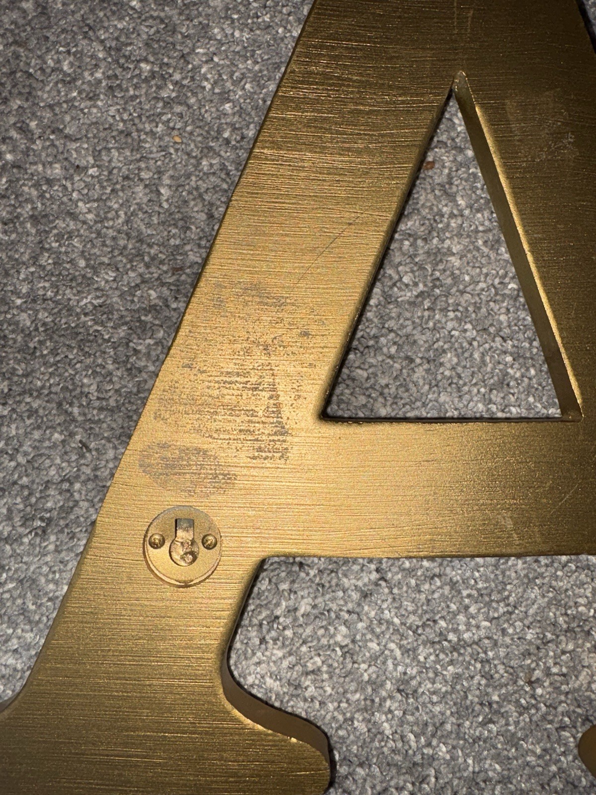 Large Gilt Wall Hang Gold Toned Letter A