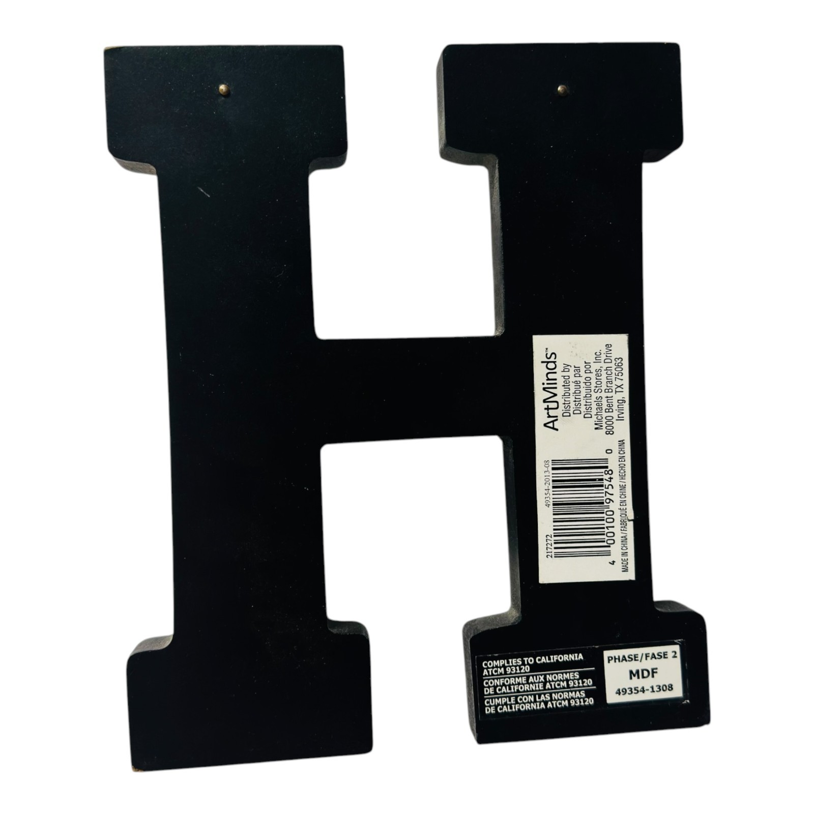ArtMinds Black Letter H Wall Decor 7” Monogram Initial Family Letter Sign