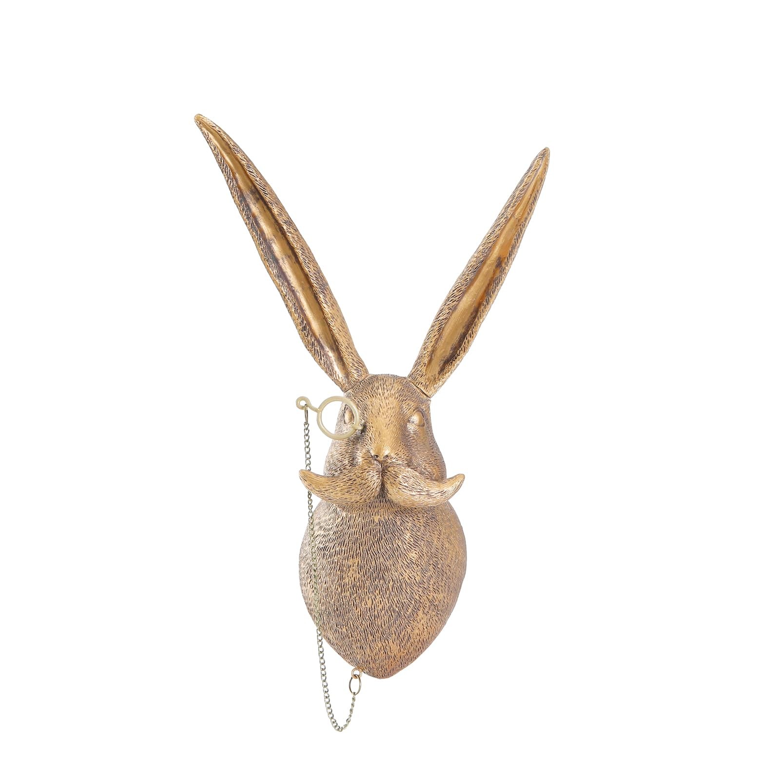 Resin Rabbit Head Wall Mount Decor Animal Sculpture Art Deco Wall Hanging