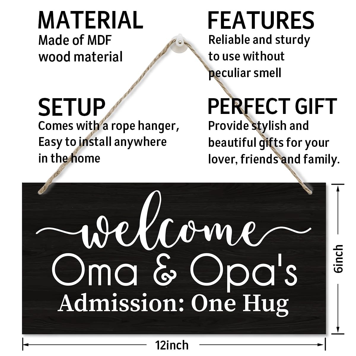 Funny Welcome to Oma and Opa’s Sign, Printed Wood Plaque style 05