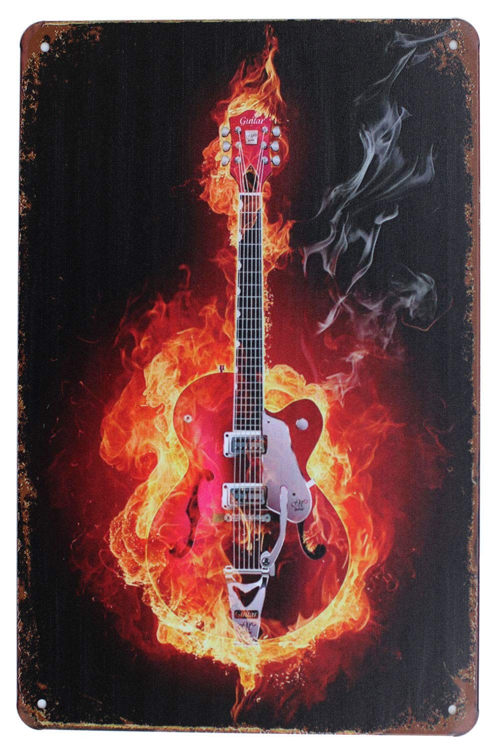 ARTCLUB The Guitar Metal Tin Sign, Vintage Poster 7.8″L x 11.8″W,