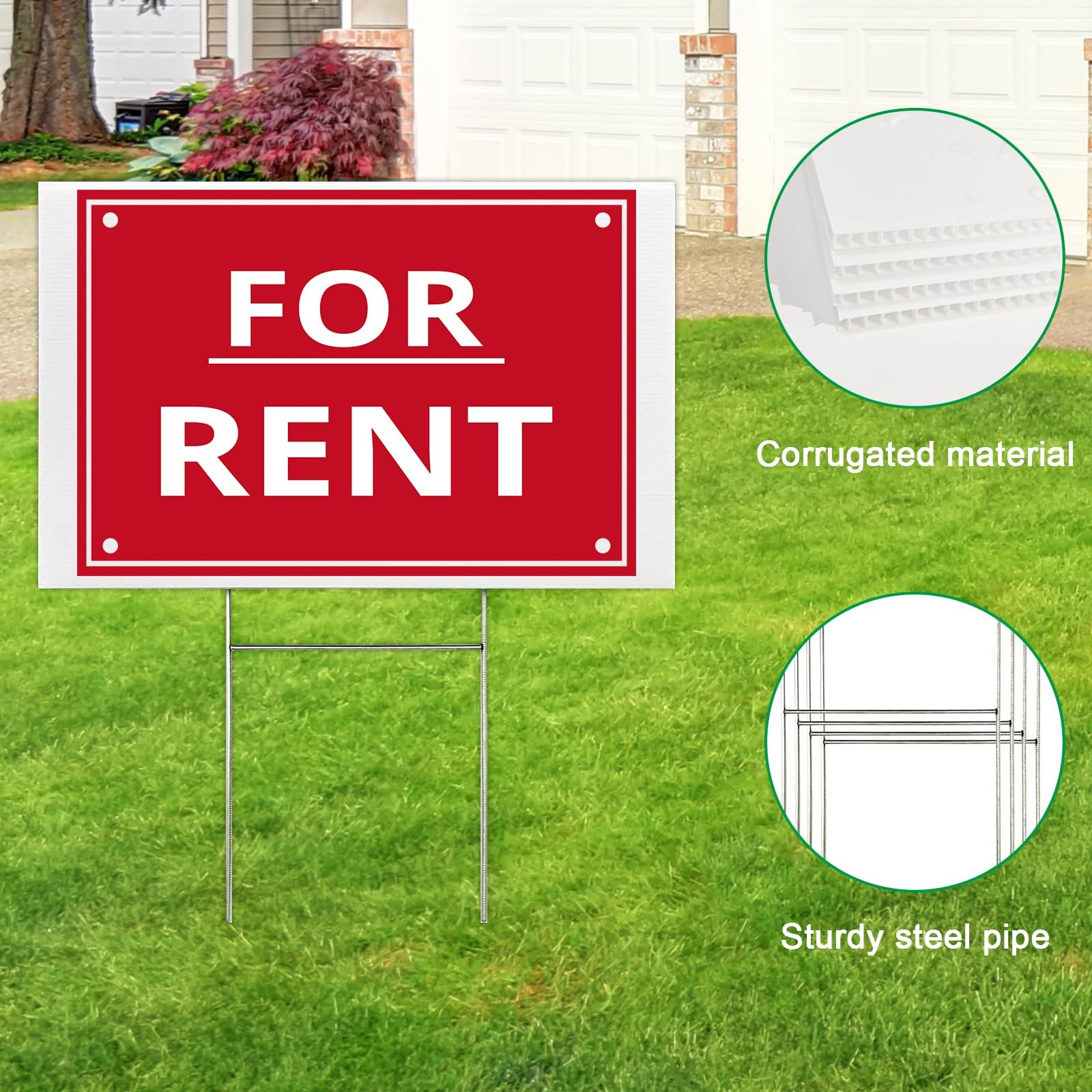 20 Pack Blank Yard Signs with Stakes, 16 x 12 Inches White Corrugated Plastic…