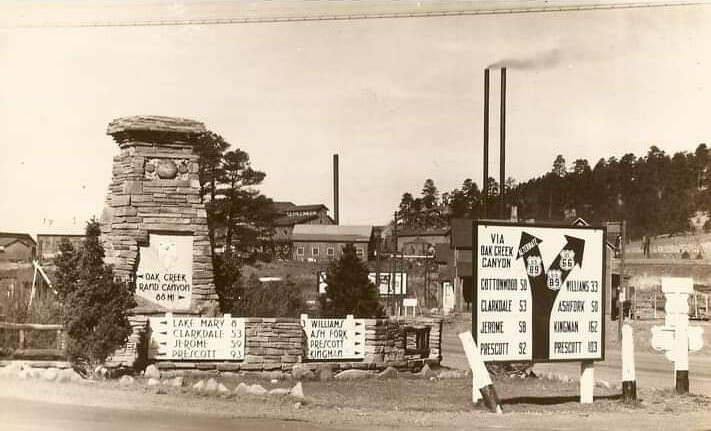 Arizona Oak Creek Canyon US route 66 89 highway guide road sign Prescott 20×15