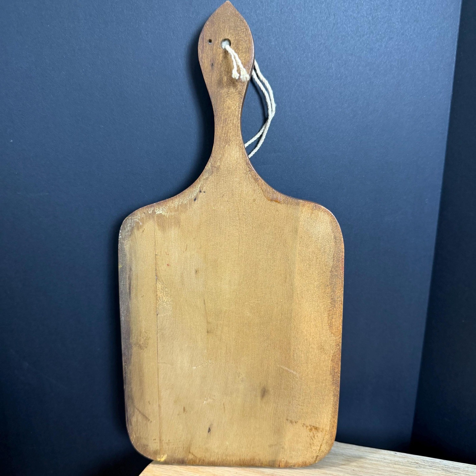 Hand Painted Apple Cutting Board Wall Decor Signed 1975 Wooden Vintage Farmhouse