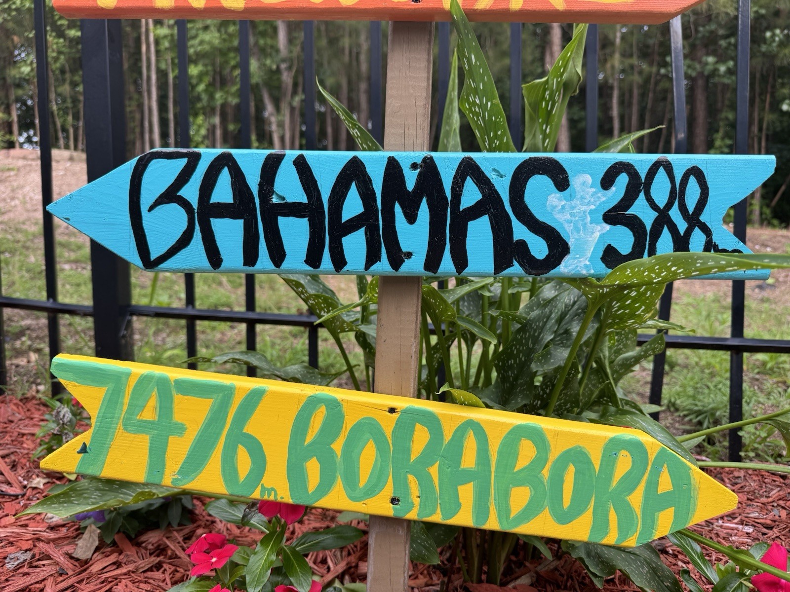 Custom Hand Painted Directional Arrow | Personalized Destination Mileage Sign