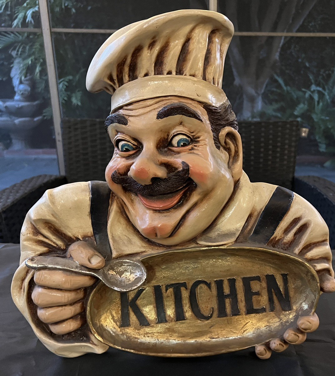 Vintage Italian Chef Kitchen Wall Decor Plaque Resin Art