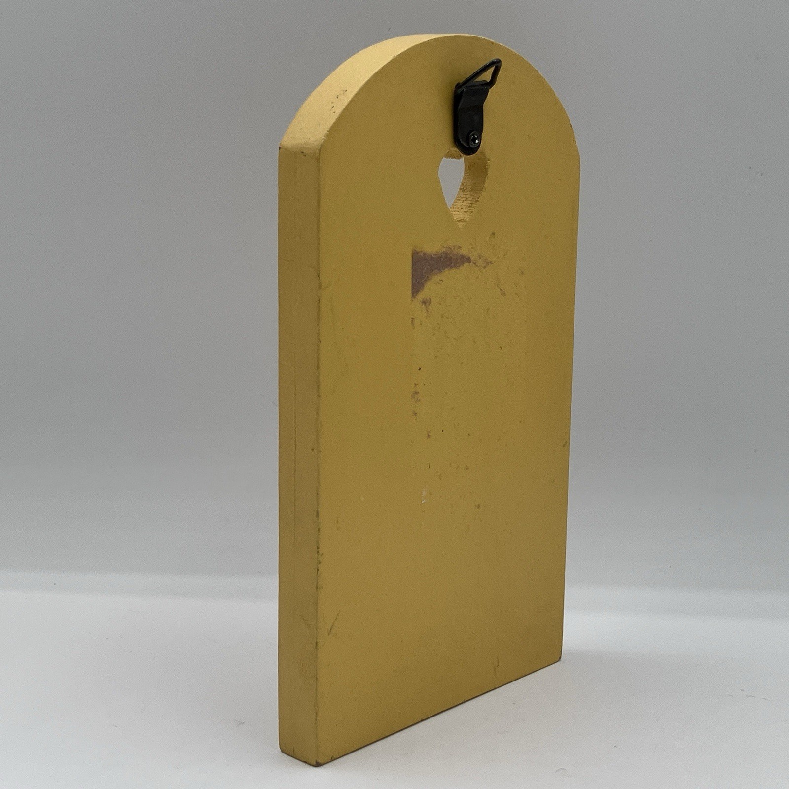 Fairy Garden Yellow Arched Heart Door Cottage Style Gold Tone Accents 6.75 in