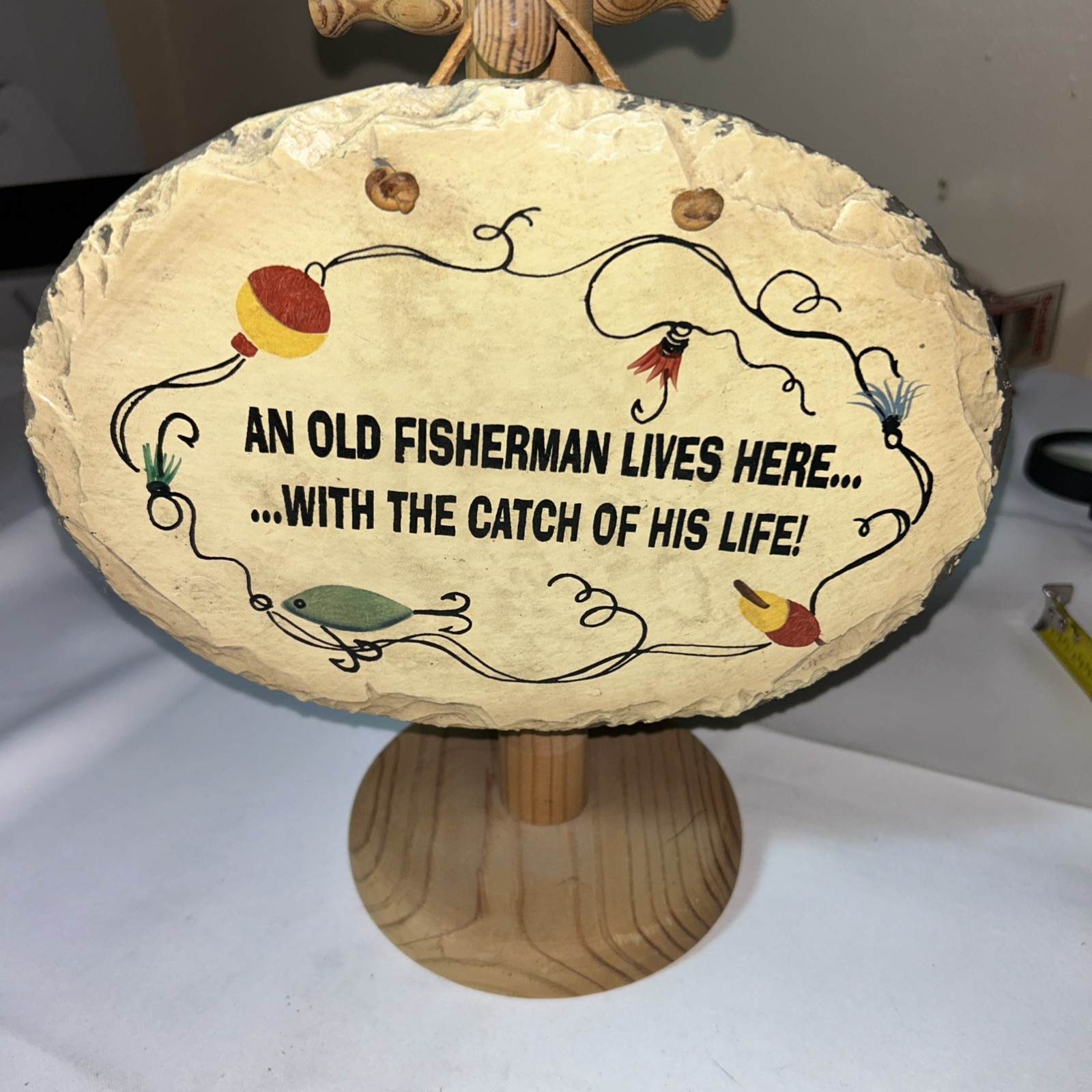 Plain Jane Slate Sign ‘An Old Fisherman And The Catch Of His Life Live Here’