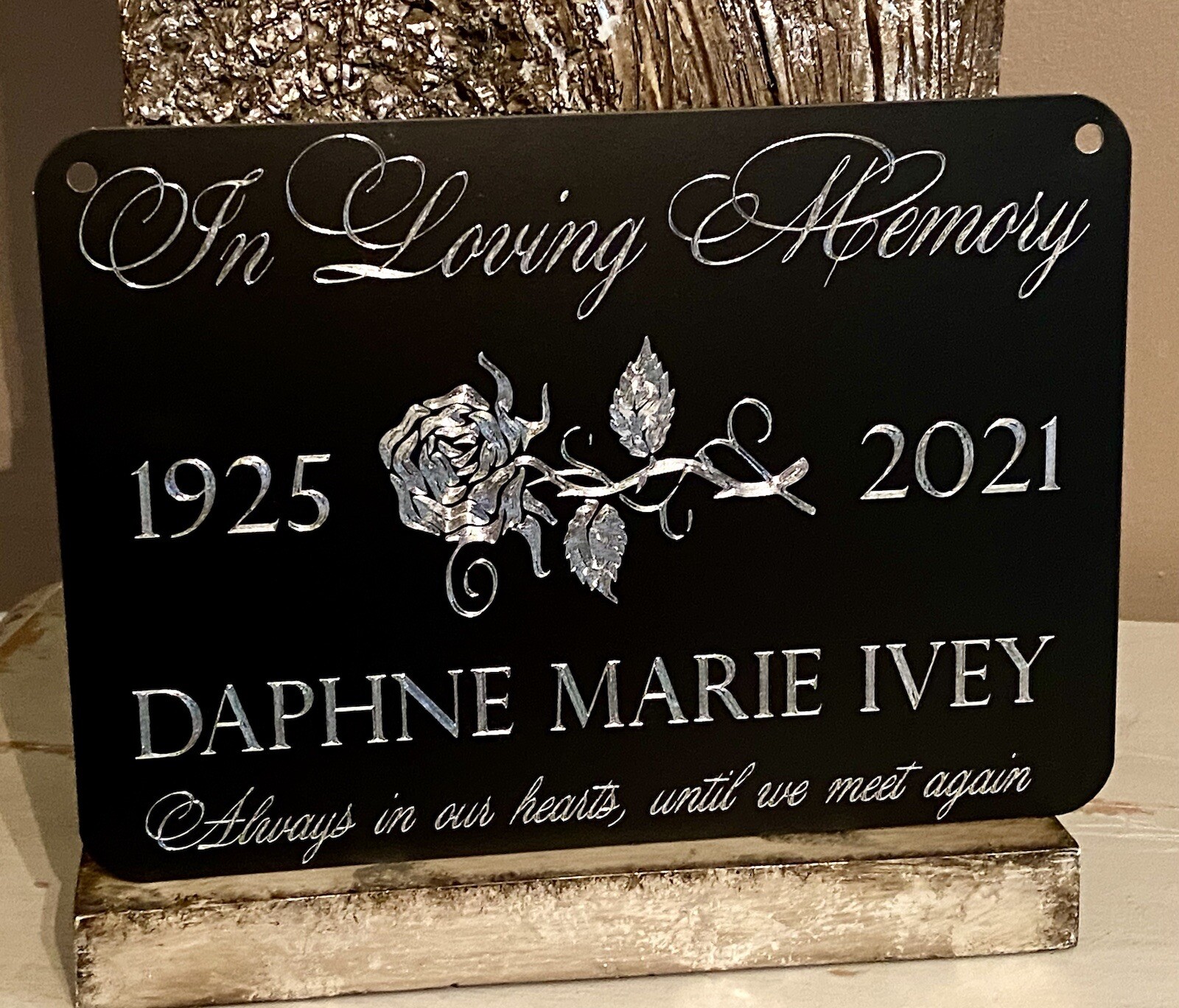 Engraved Personalized Custom Memorial Grave Marker Aluminum Metal Sign 10×7
