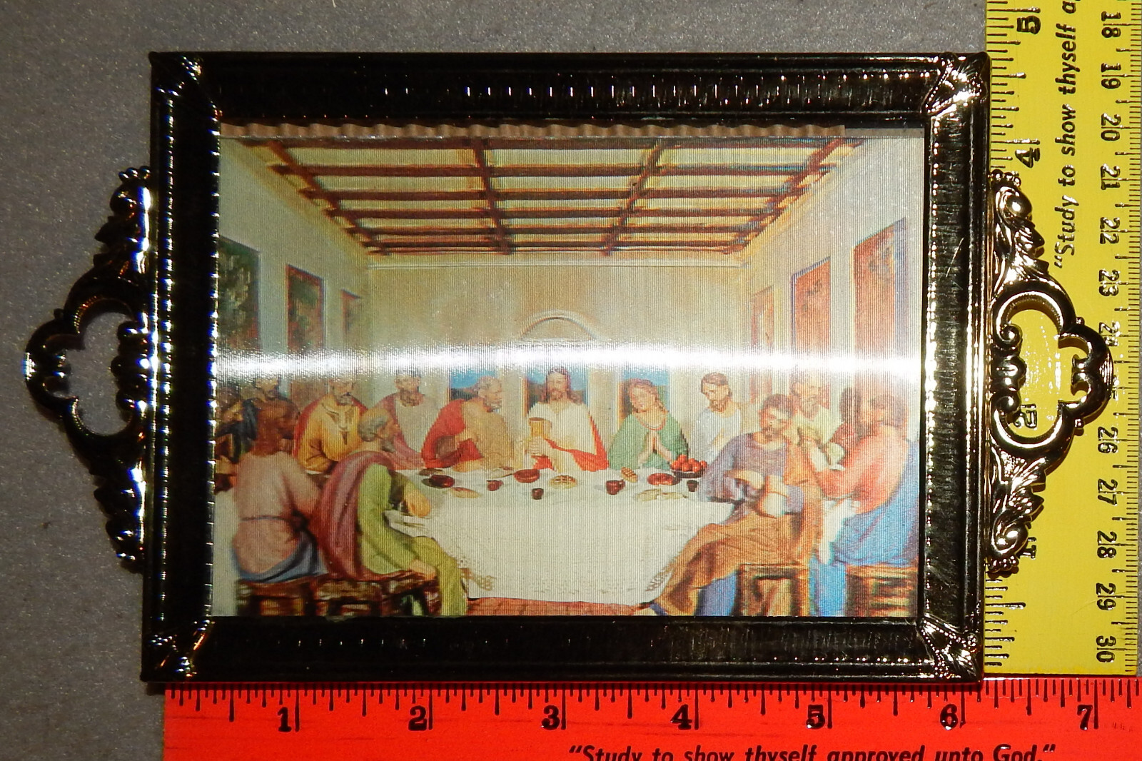 Last Supper Picture in ‘silver’ frame (6 1/4″ x 4 5/8″) new