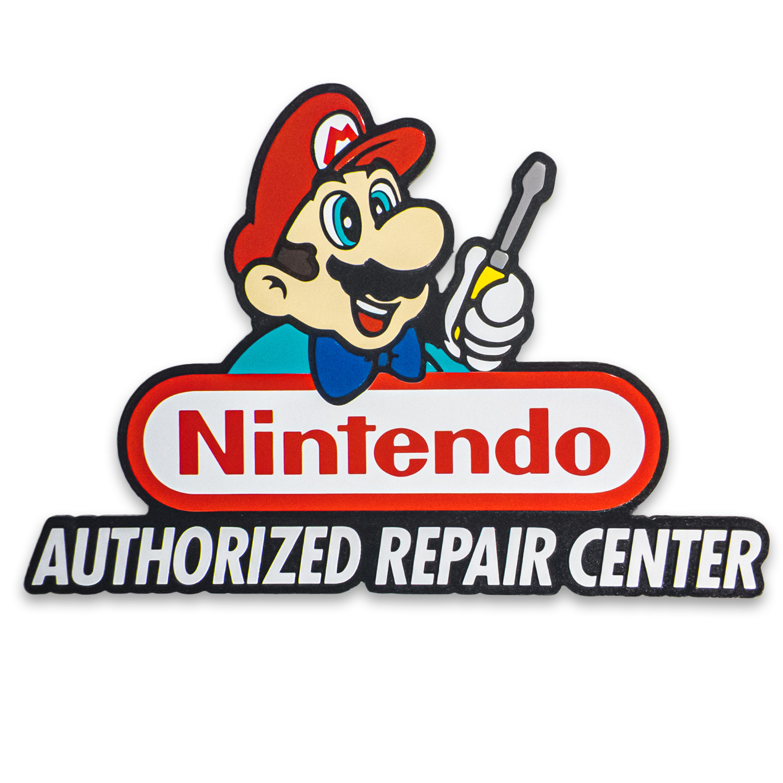Large Engraved Nintendo “Authorized Repair Center” Sign Wall Art Video Game Deco