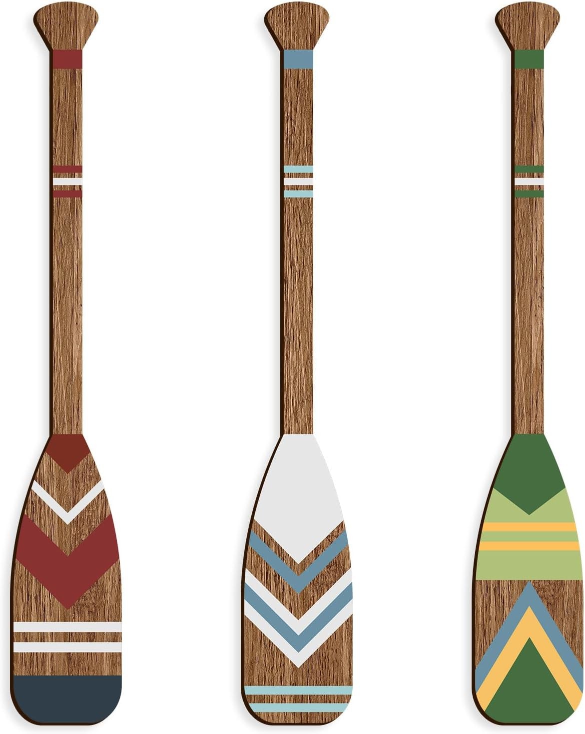 Wooden Paddle Wall Decor – Set of 3 Nautical Canoe Oar for Ocean Lovers, Perfect
