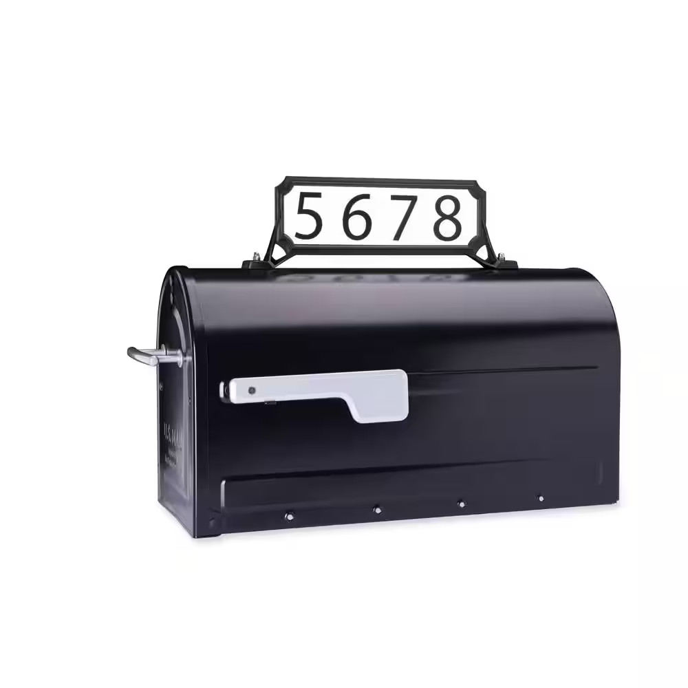 Architectural Mailboxes Manhattan Address Plaque Black Modern House Sign 3460B10