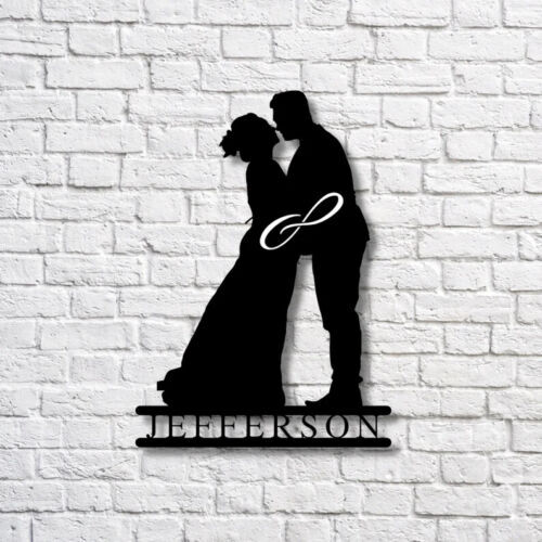 Personalized Couple infinity Metal Family Last Name Sign Home Decor Best Gift