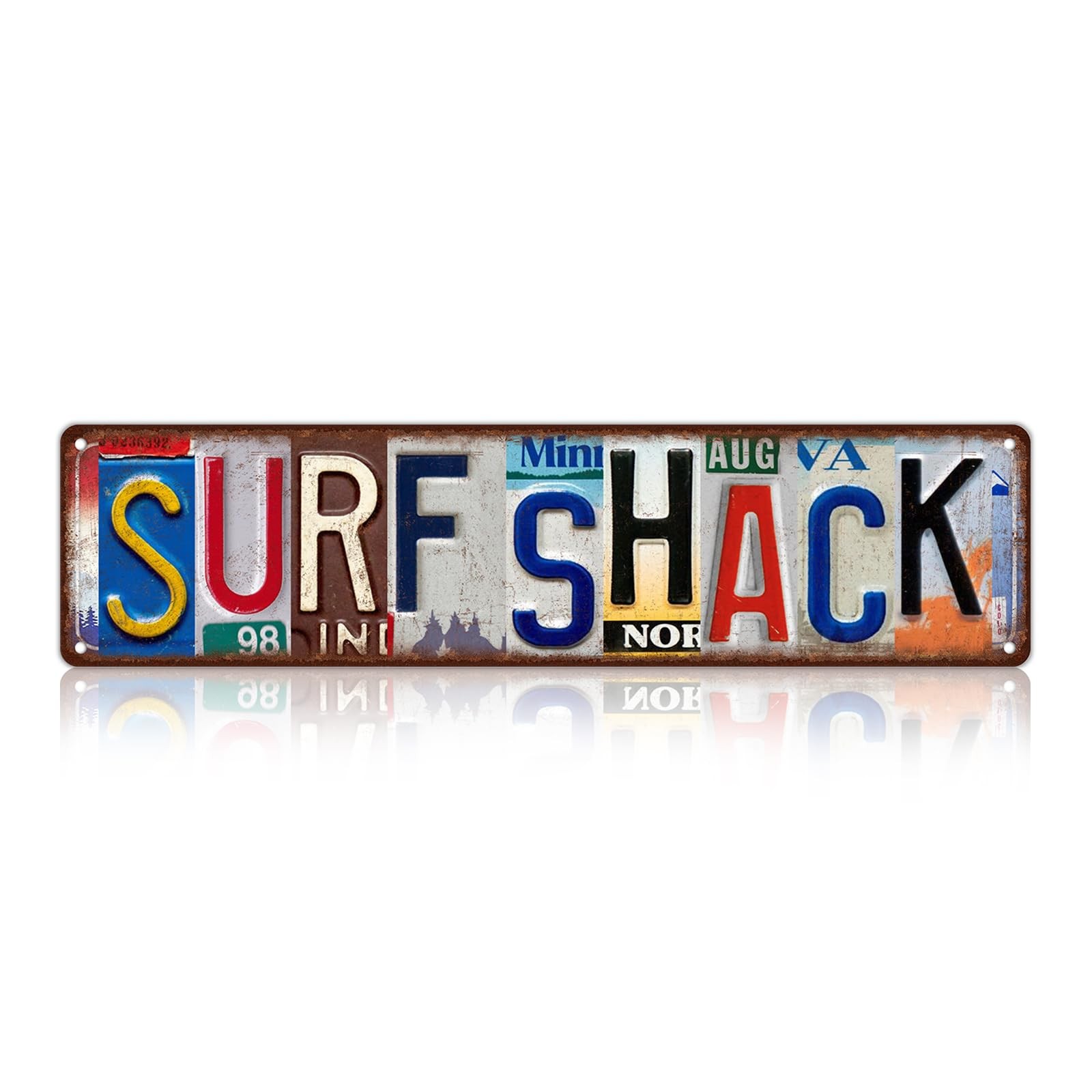 Vintage Surf Shack Street Sign Wall Decor Metal Tin Signs for Beach Summer