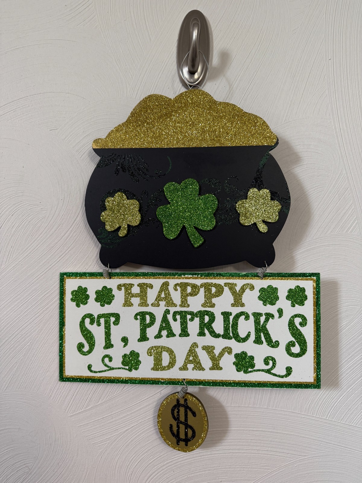 Wooden St. Patrick’s Day Door Sign Approximately 17″ L X 12 3/8″ W ~ Irish March