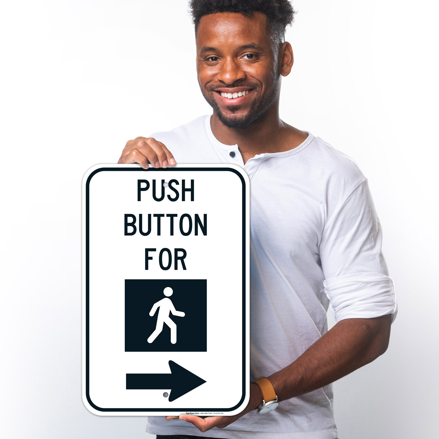 Push Button Walk Sign, Right Arrow Sign,