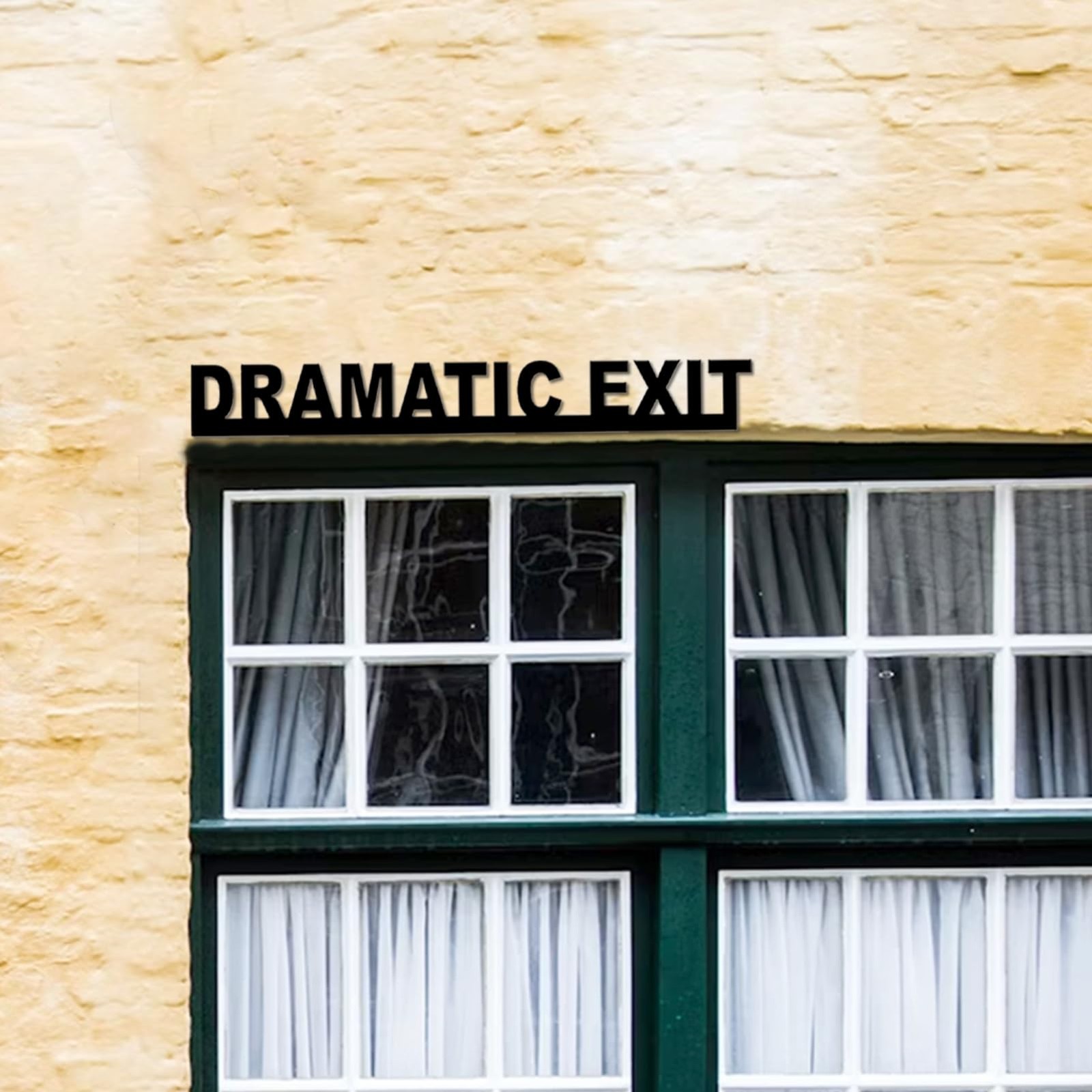 Metal Dramatic Exit Door Topper Sign Wall Decor 18.1 x 2.36 In Door Frame Cor…