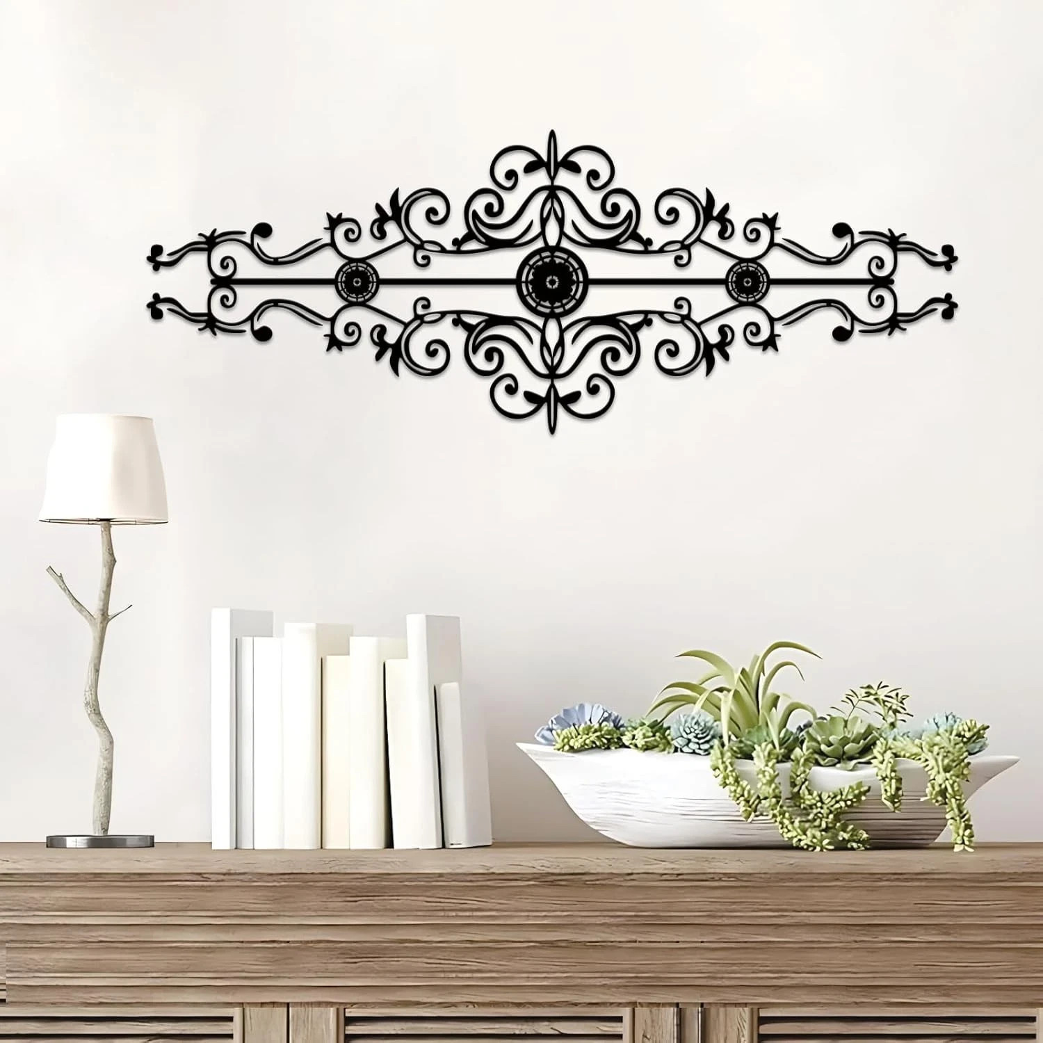 Metal Scroll Wall Decor Rustic Iron Wall Medallion Small Traditional Scroll Arts