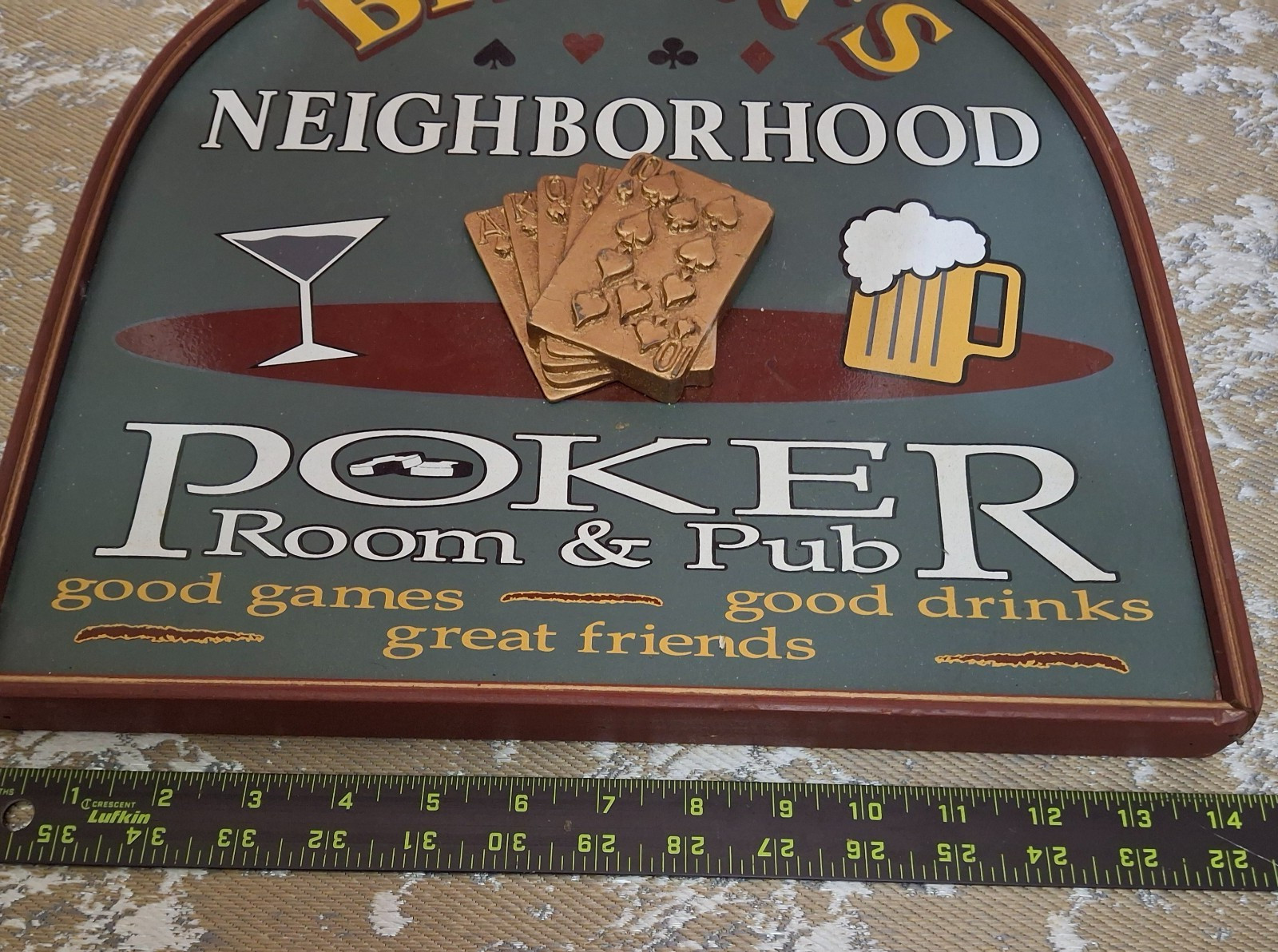 Brian Neighborhood Poker Room Sign Wall Decor Personalized Pub Bar Cards