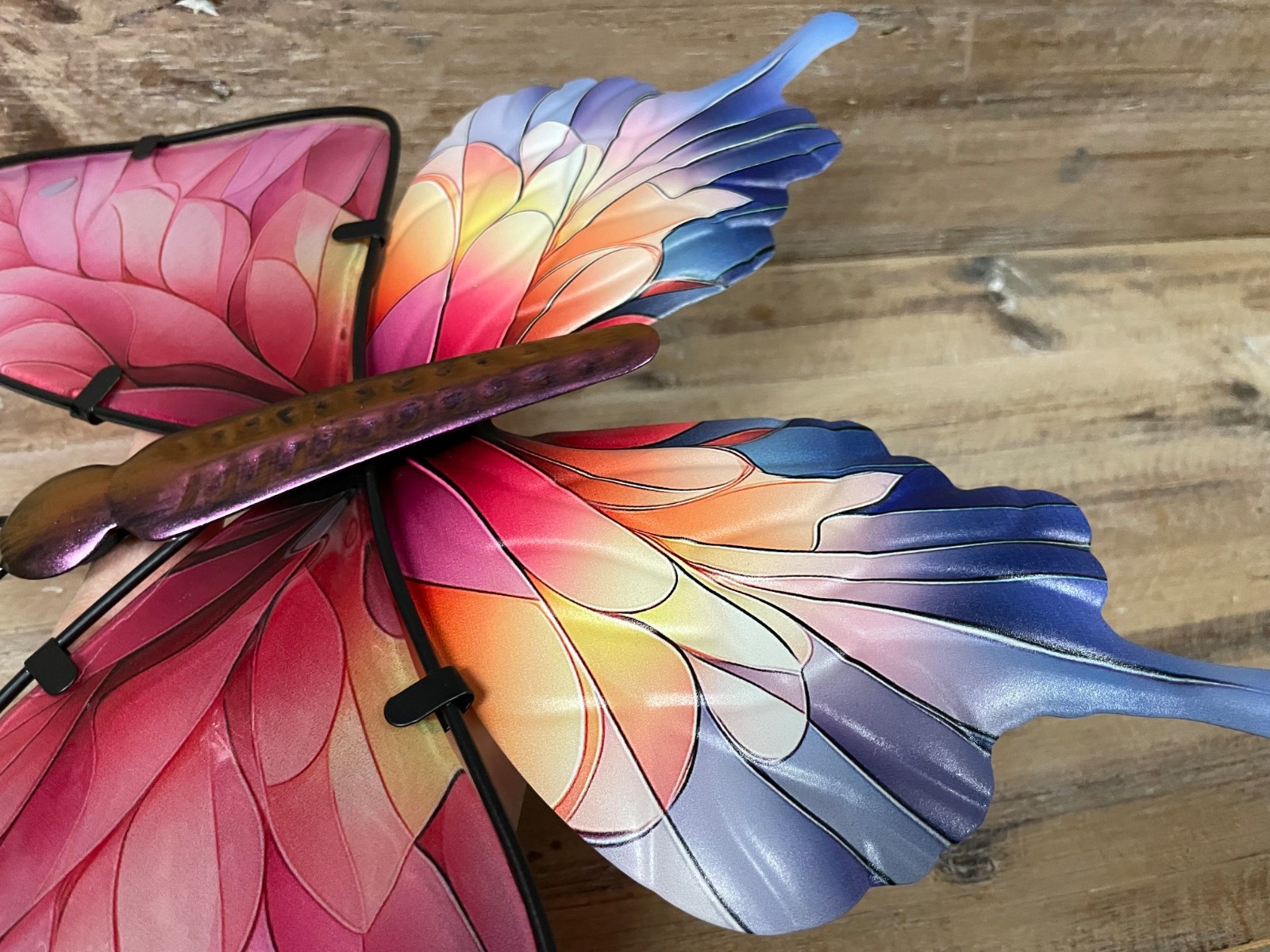 Butterfly Metal/Glass Colorful Wall Decor 11.5″ x 11″