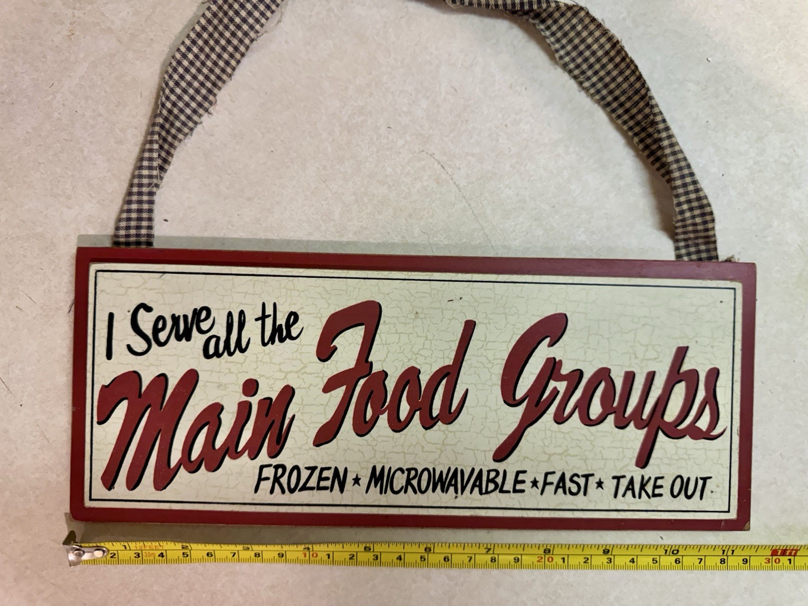 Humor Wood Kitchen Hanging Decorative Sign, Red White Black Plaque