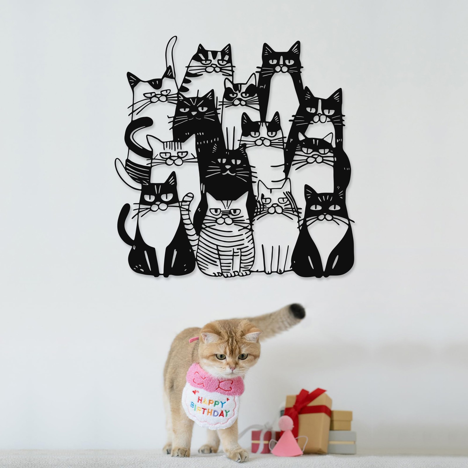 Xedatric So Many Cats Metal Wall Decor Cat Wall Art for Living Roomedroom, B