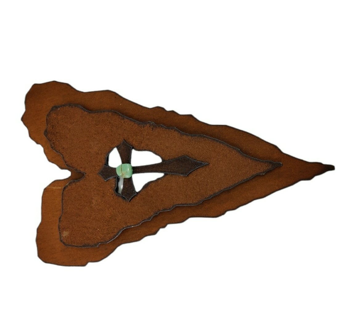 Second to None Heart Cross Metal Turquoise Wall Decor
