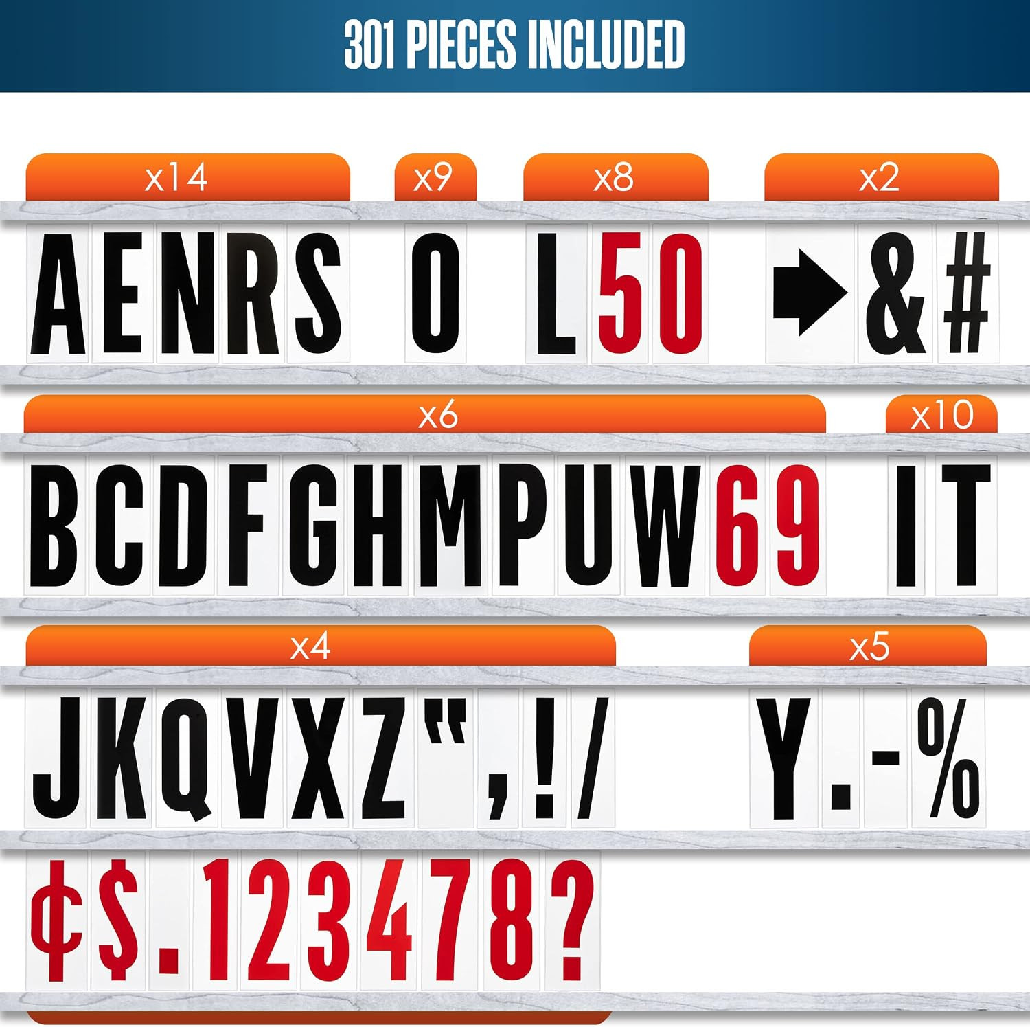 Marquee Letters, Sign Letters, Letter Sign, Outdoor, Plastic, 301 Pc | Plexigla