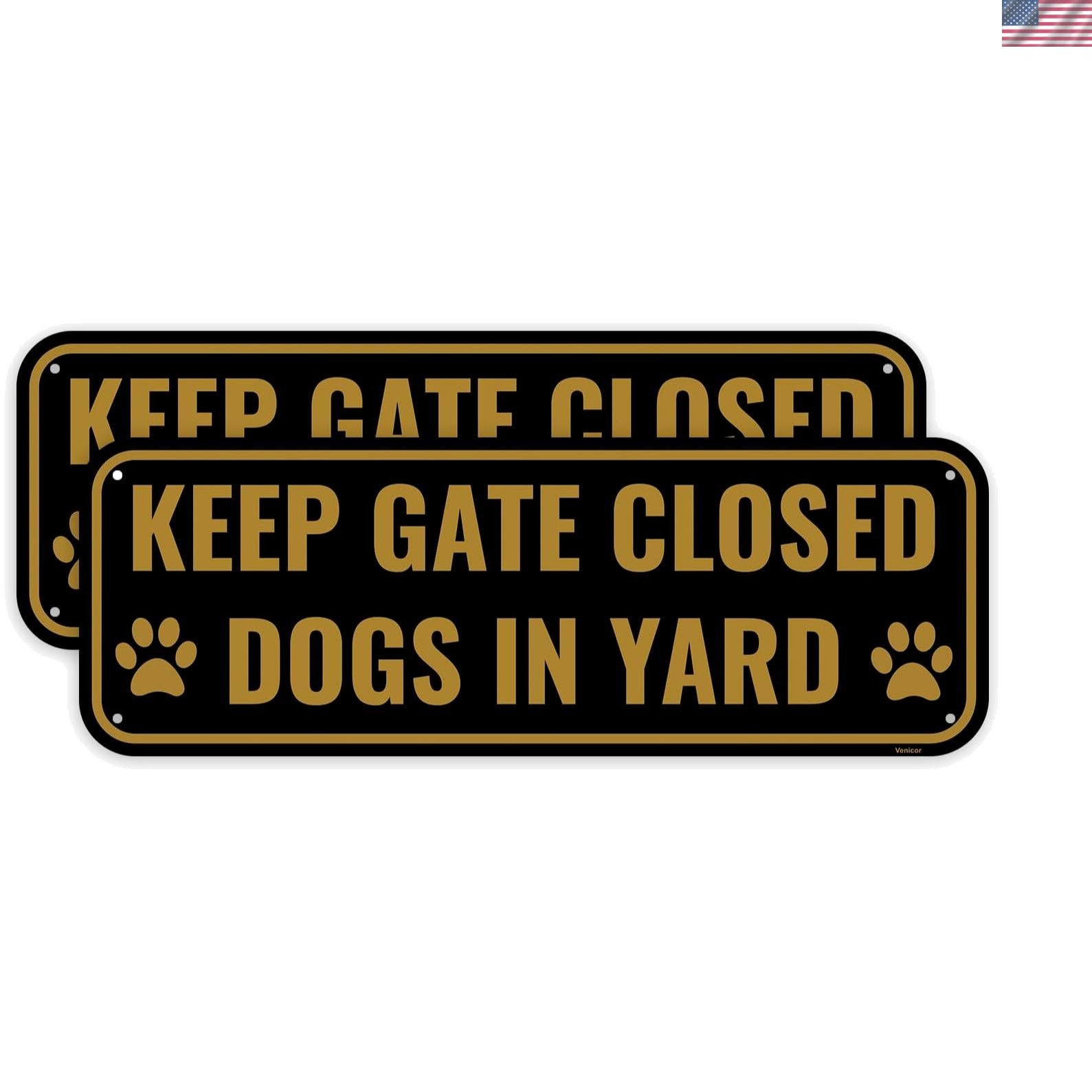 Aluminum Keep Gate Closed Signs 10×3.5 Inches – Long Lasting & Scratch Resistant