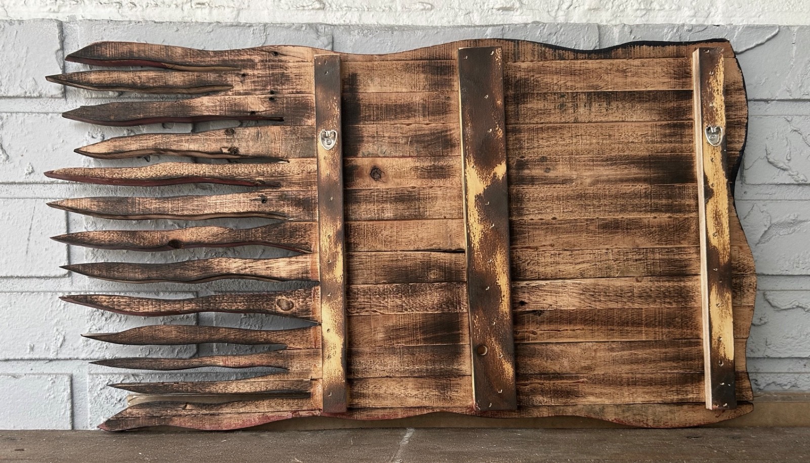 Rustic War Torn Spirit of 1776 American Flag 12 x 23
