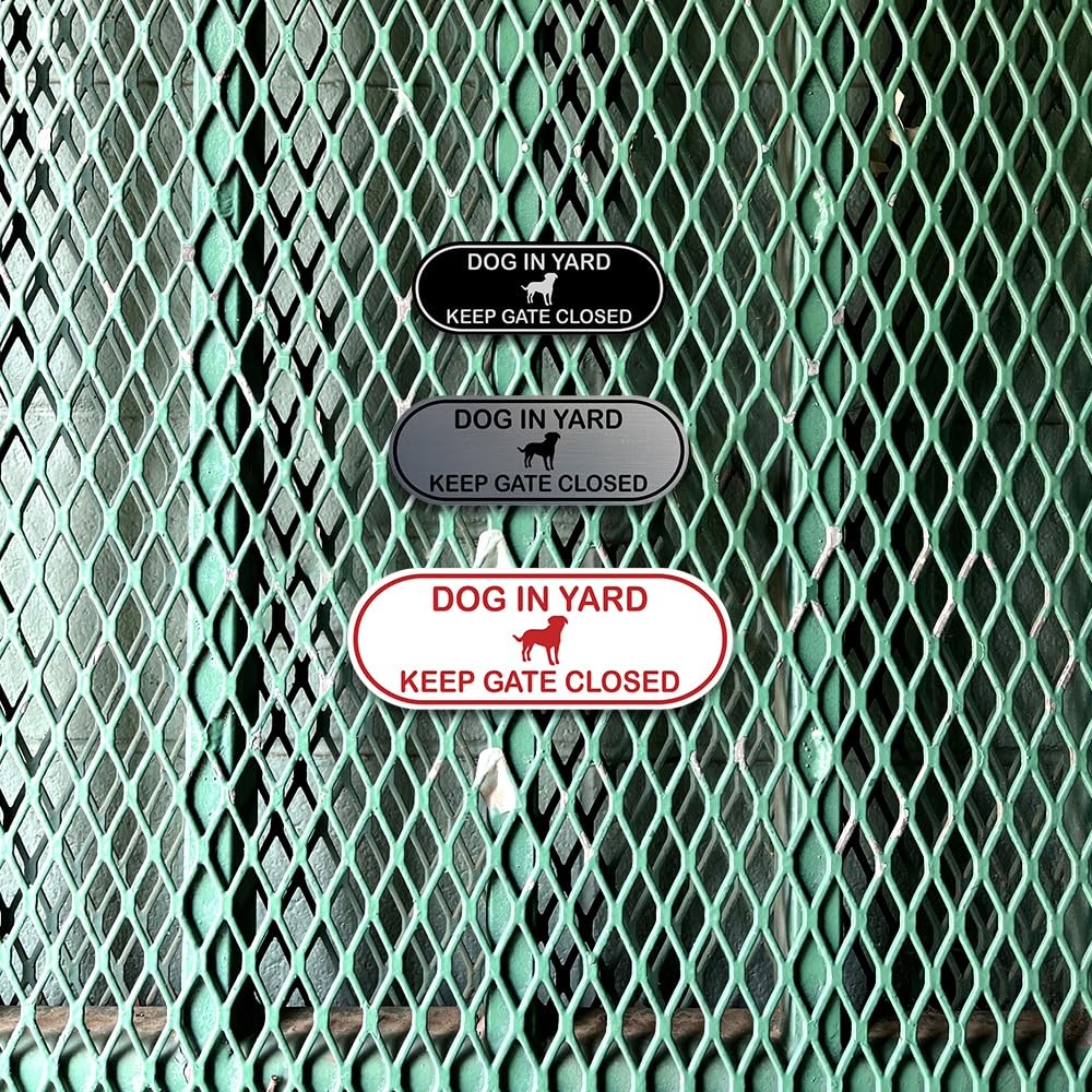 All Quality Dog in Yard Keep Gate Closed Pill Shape Wall or Door Sign | Home …