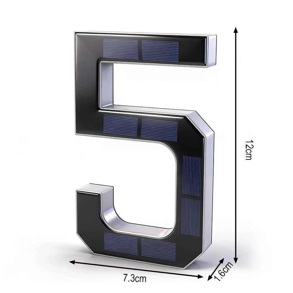 Solar House Number Light LED Address Sign Warm White Lamp, Automatic On/Off Wate
