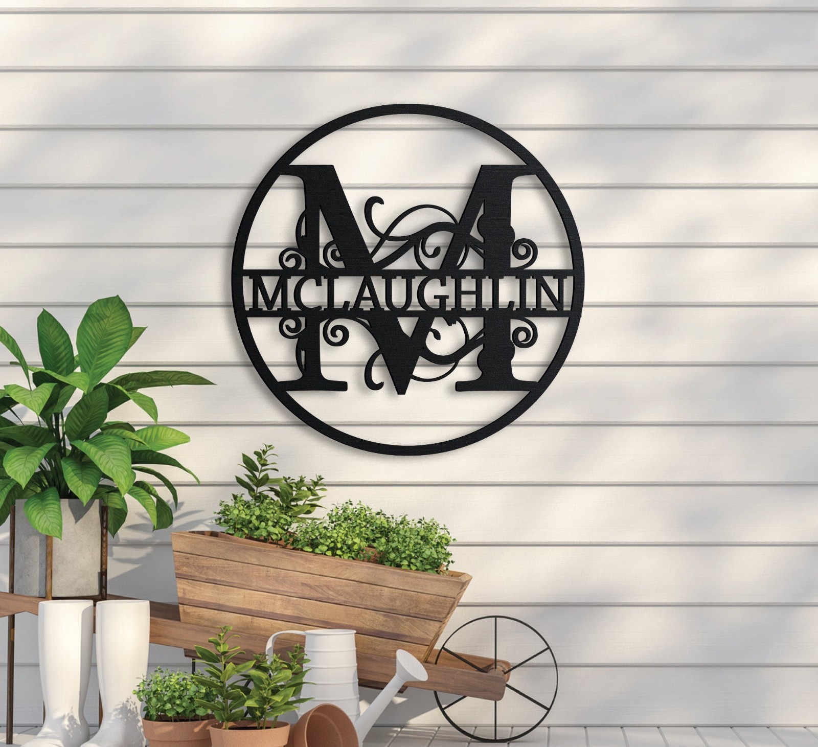 Metal Monogram Sign, Custom Metal Sign, Metal Name Sign, Initial Sign