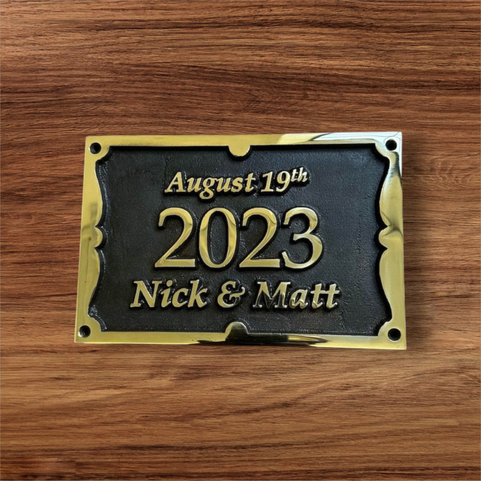Cast Bronze Wedding Plaque Celebration – Elegant Personalized Anniversary Gift,