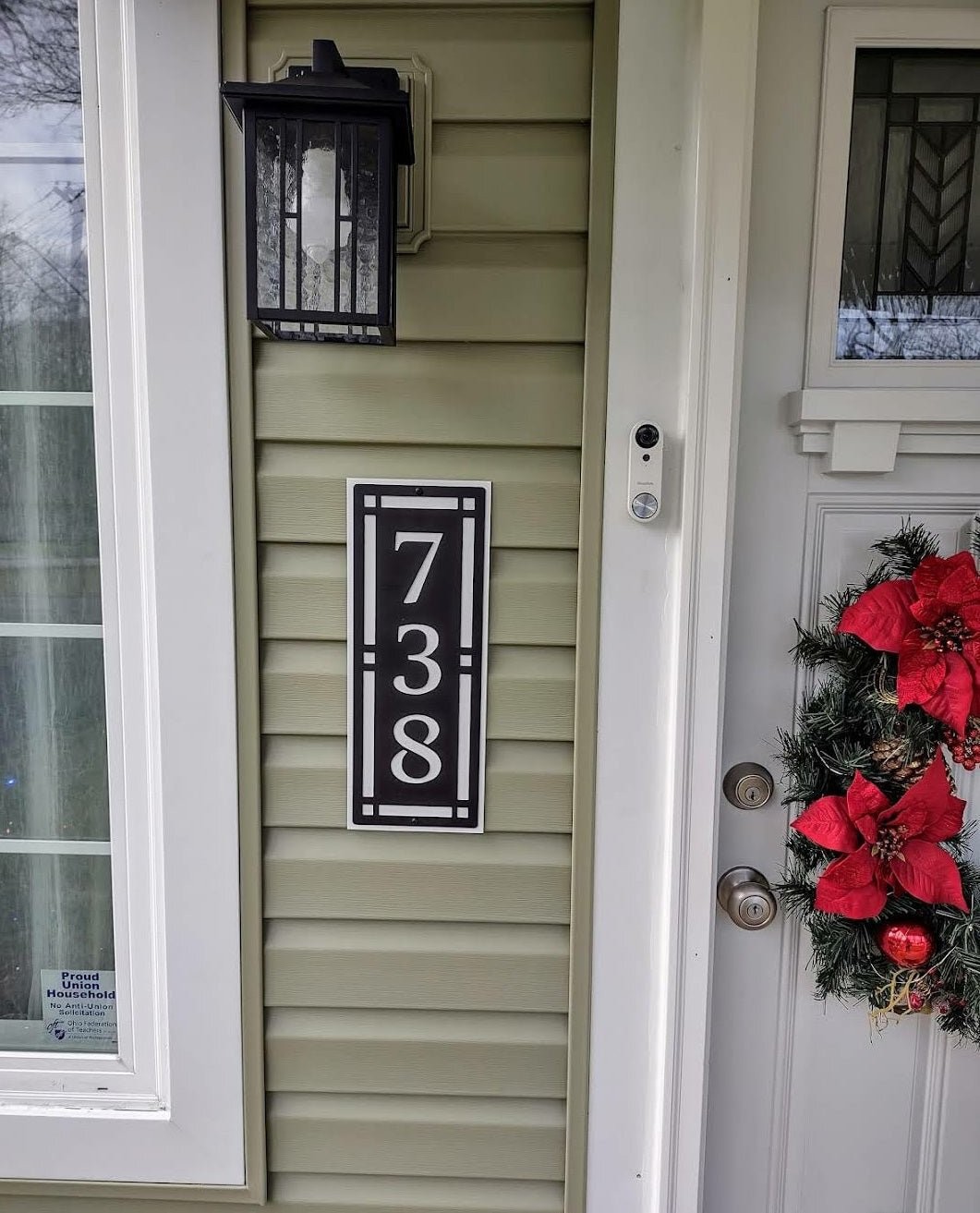 Arts & Crafts style Address Sign – Vertical – Made in USA