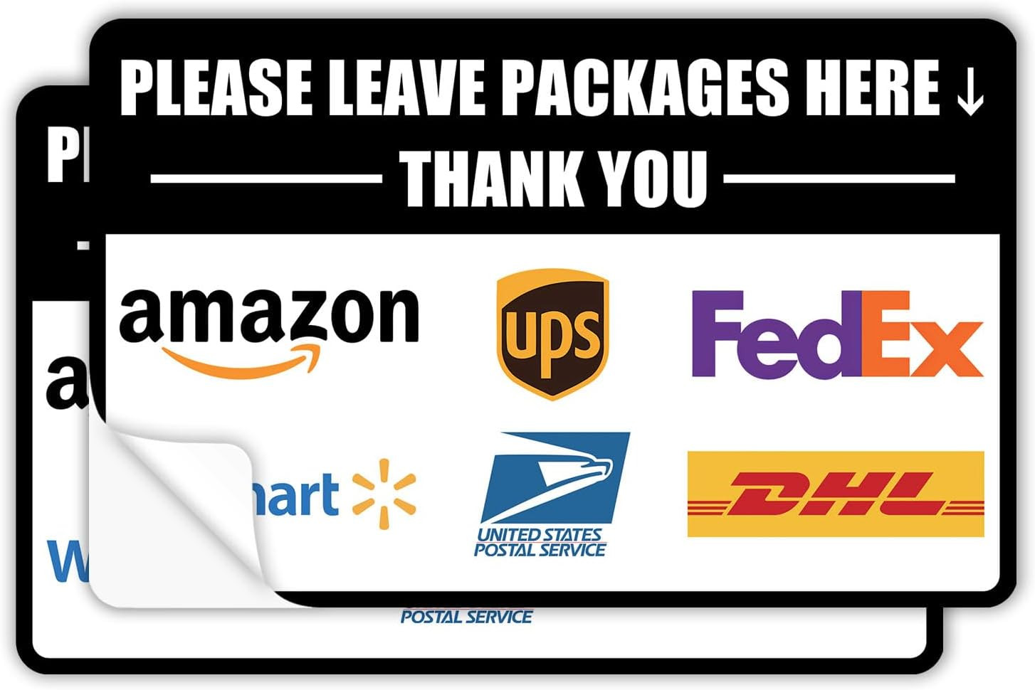 2 Pack Delivery Signs for Packages -Please Leave Packages Here Sign, 11 x 7 Inch