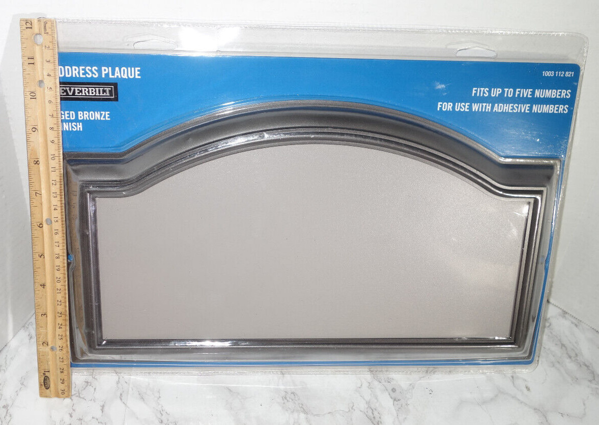 Everbilt Rectangular Arch-top Aged Bronze Address Plaque Fits up 5 #’s Numbers