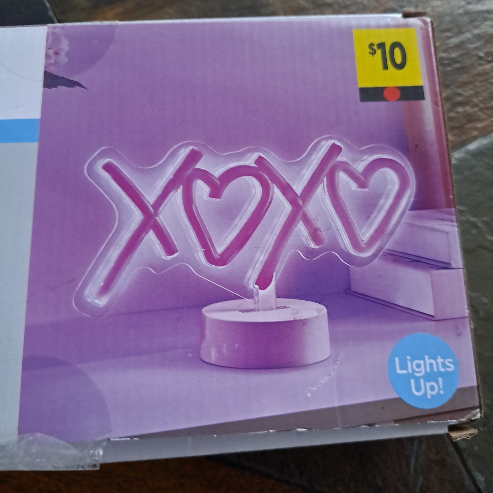 Trueliving LED Table Top Sign XOXO Hearts Lights Up 11.81in.Lx3.93in.Wx7.28in.H