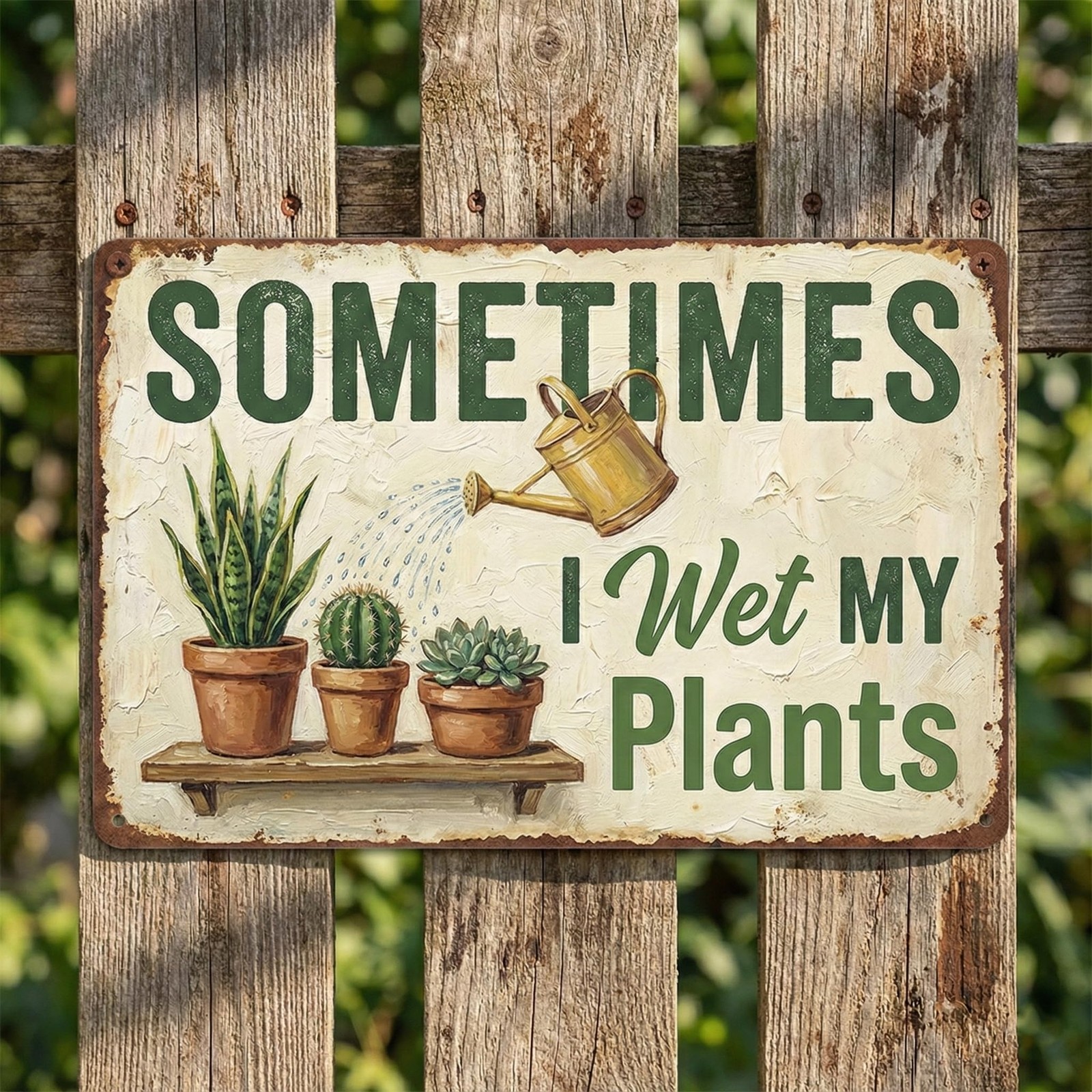 Garden Decor Sign Sometimes I Wet My Plants Funny Wall Art