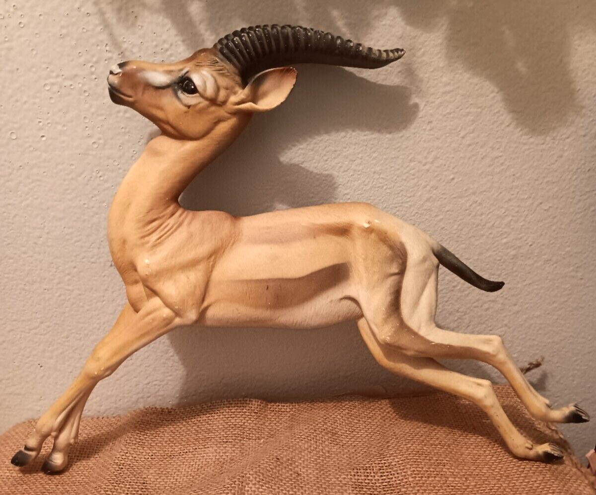 Vtg Wall Plaque gazelle antelope Africa Safari Decor Rare Wildlife