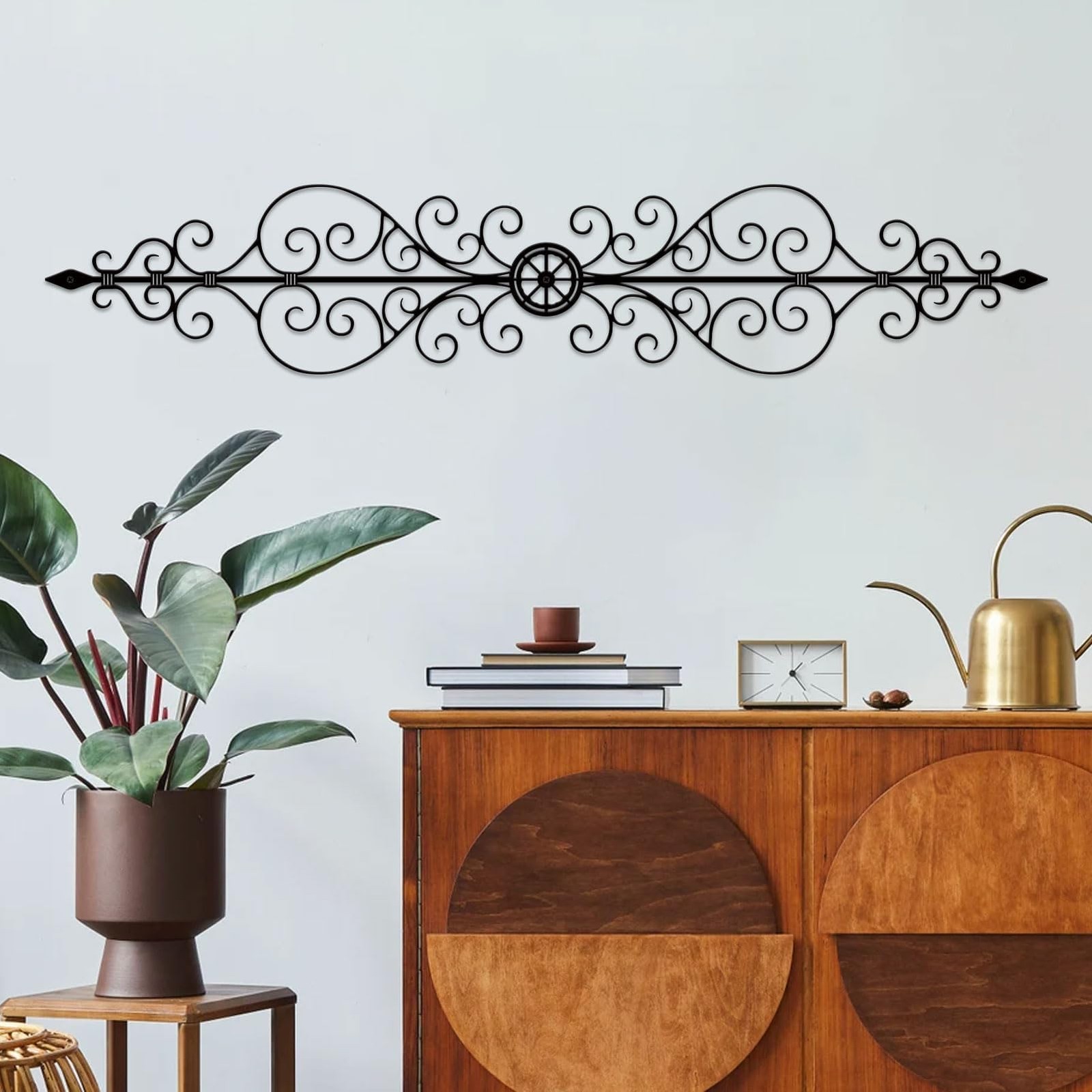 Metal Scroll Wall Decor Rustic Iron Wall Medallion Small Traditional Metal Sc…