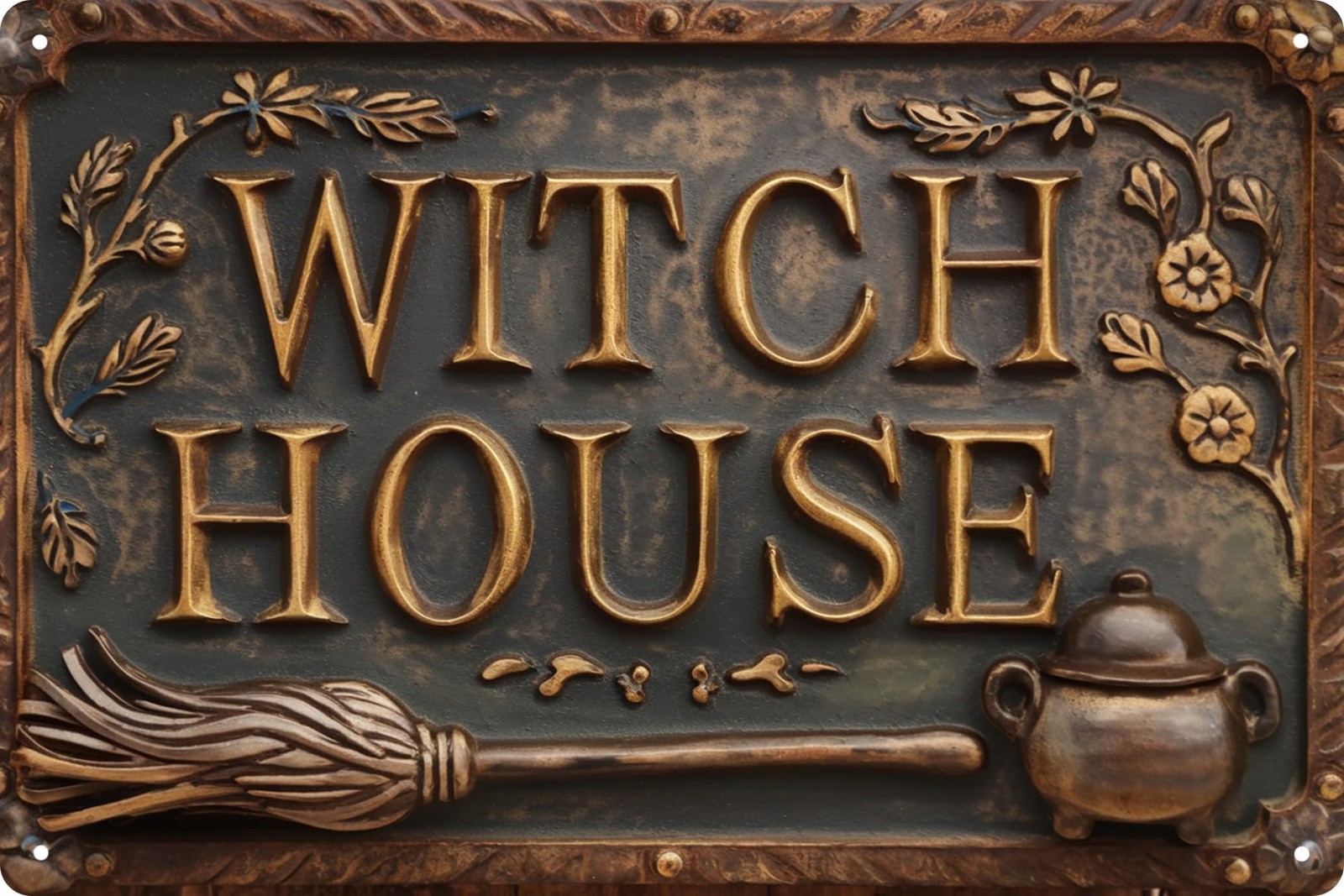 Witch House Vintage Metal Sign Decor Plaque 8×12 inch