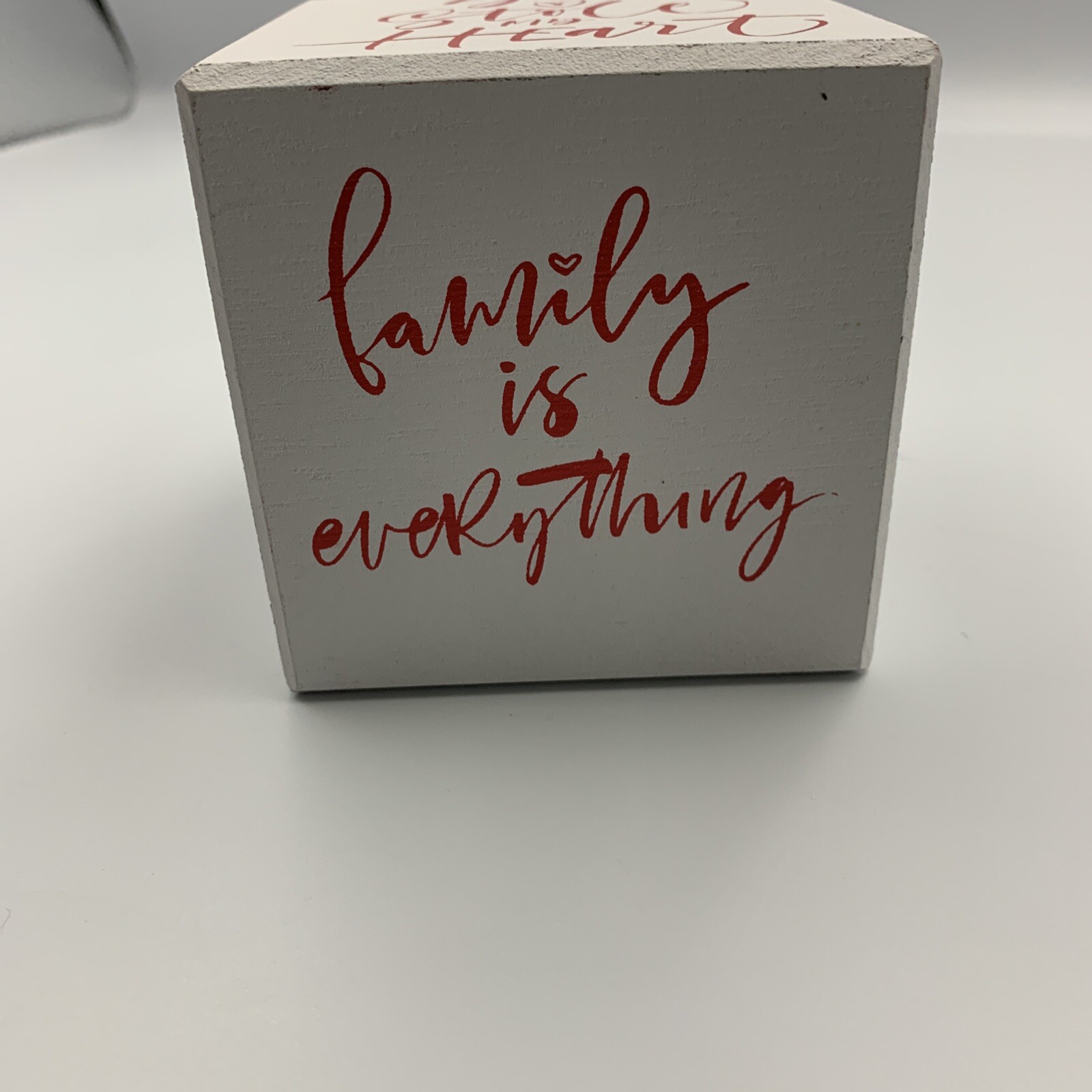 Eccolo Wooden 6 sided Block family LOVE Sign 3.5 x 3.5 NEW